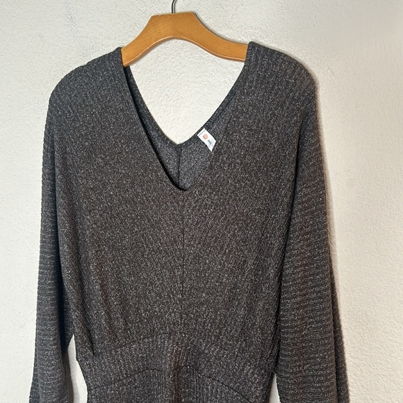 Anthropologie Daily Practice Barre Midi Dress Knit Sweater Dress Carbon SML - Picture 7 of 11